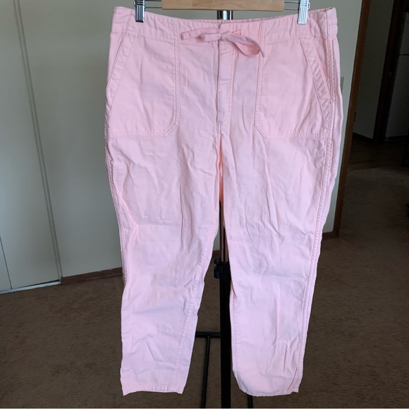 J. Crew Pants - J. Crew Tie Waist Pull On Camp Pant Pink Women’s Large